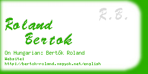roland bertok business card